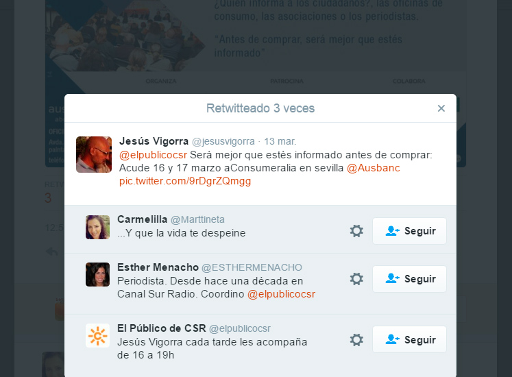 La cuenta de Twitter del programa de Jesús Vigorra también se usó para promocionar un evento de Ausbanc.
